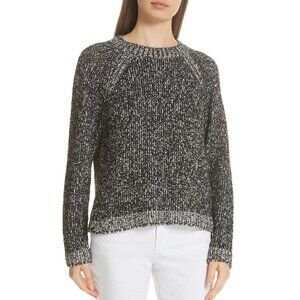 NWT Eileen Fisher Size M Round Neck Boxy Sweater - Black MSRP $268